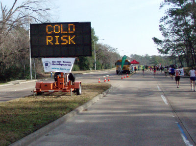 There were a few signs along the course warning of the Cold?!!!