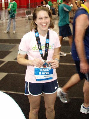 Leslie with her medal
