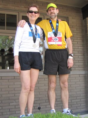 Cathie and Greg after the race