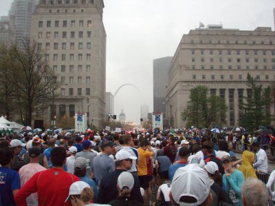 Looking towards the start line