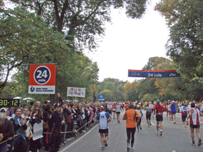 Runner's view of the 24 mile mark