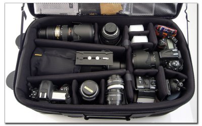 Tamrac 694 with Nikon and Sigma equipment
