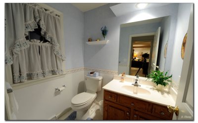 Large powder room on the first floor