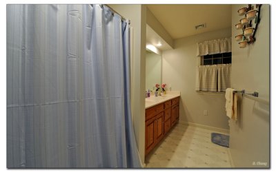 Family bath with extra large double sinks