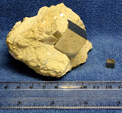 Pyrite crystal in volanic ash