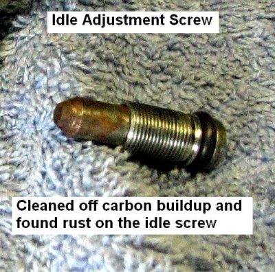 idle screw with rust