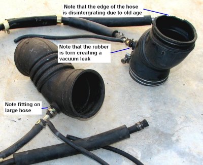 Vacuum leak -large black hose