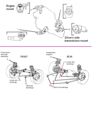 engine/trans mounts & suspension bushings