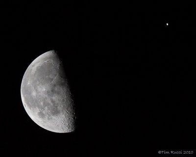 82258R - International Space Station flying past the moon