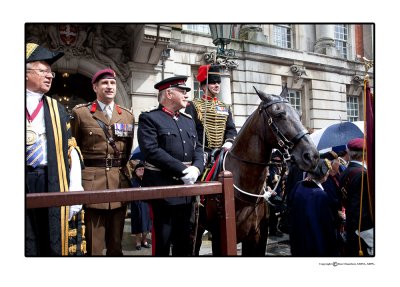 The Mayor of Colchester,... Brigade Commander, Brigadier James Chiswell MC....Lord Petre Lord Lieutenant