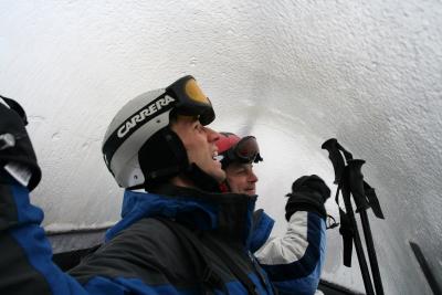 Trapped in an ice cave