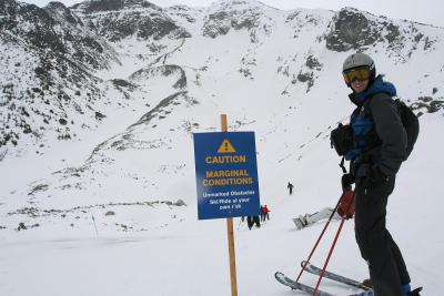 Marginal conditions.  Marginal skier.