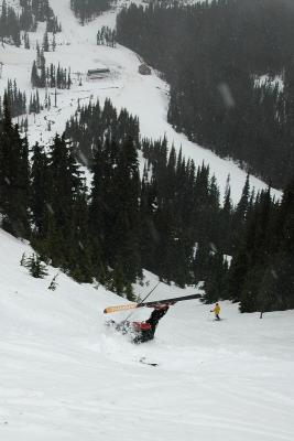 Deep, soft snow covered by a thin crust