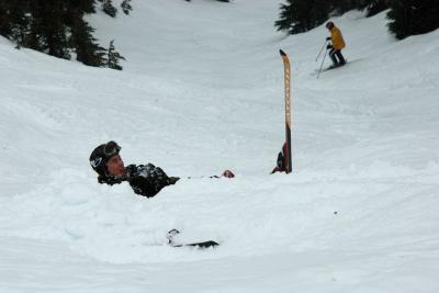 meant that our skis deep sixed below the crust