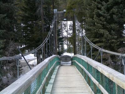 pretty wooden suspension bridge