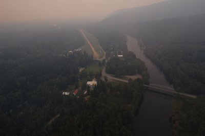Manley Airstrip in the smoke