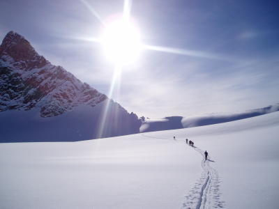 Skiers and Little Matterhorn