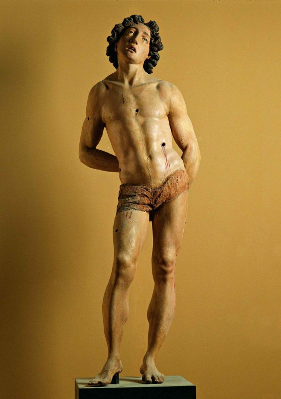 Silvestro dellAquila, San Sebastiano, legno policromo 1478