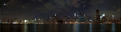 NY skyline  & moon 2006