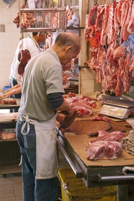 Butcher at work