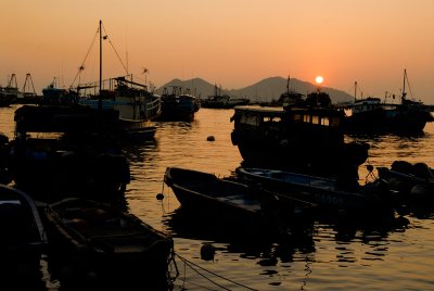 Sunset at Cheung Chau harbour