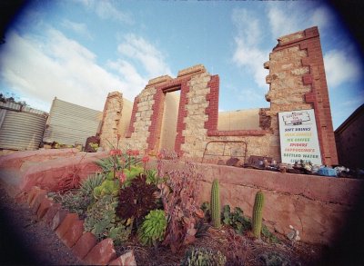 Brick red ruin