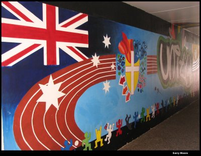 Unity Mural outside Science Labs at school