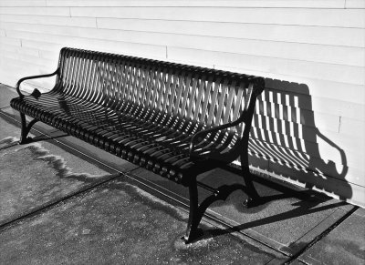 Bench at outdoor mall
