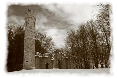 Castle in the snow.