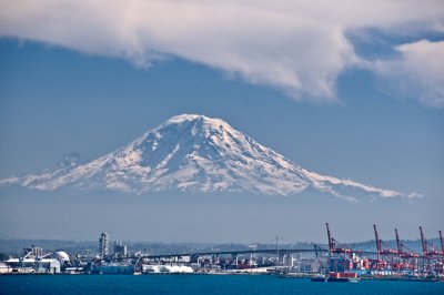 Mt. Rainier in the distance, about 60mi
