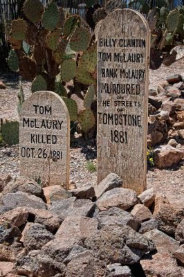 Results of the Gunfight at OK Corral.  Boot Hill, Tombstone