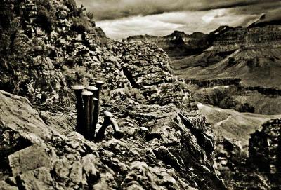 Old mining spikes, Grand Canyon Hermit Trail,  1978