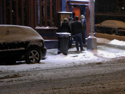 Waiting outside night club