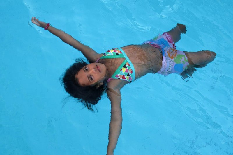 Floating in our pool