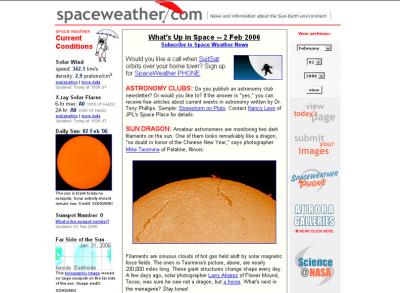 Sun Dragon on spaceweather.com 2-2-06
