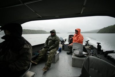 The guide in the rain while we were dry