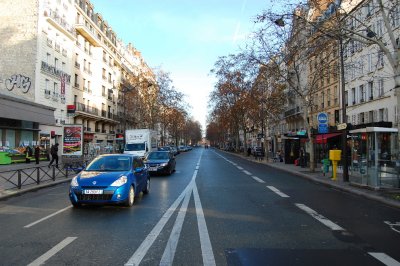 Typical Parisian street. (Might be Kleber Ave.) on the way to the Champs-Elysees.