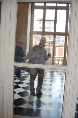 Self portrait :O) The imperfections in the glass were evident everywhere. Window panes had noticeable waves to them, as though poured and cooled too quickly. Oh, by the way, there were signs everywhere prohibiting photographs - but no one paid any attention.