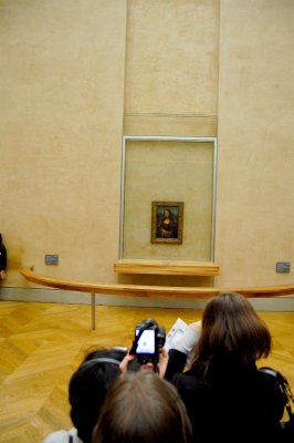 Mona Lisa - as close as we could get. There is an unseen rope, just in front of us.