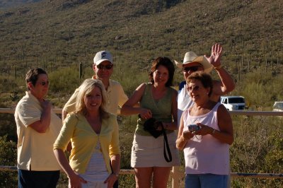 Candi with some Texans we just happened to meet. Turns out they have friends in MountainBrook Village where we once lived, right down the road from Peralta Trails.