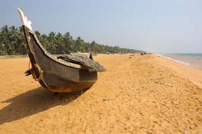 Beach with fishing boats, Thiruvananthapuram (Kerala)