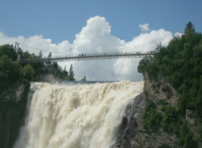 Huge drop at Montmorency Falls