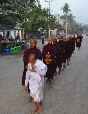 Early morning procession in Mandalay