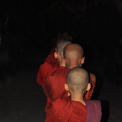 To evening prayers in Mandalay