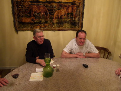 Papa and Jim yaking at the table