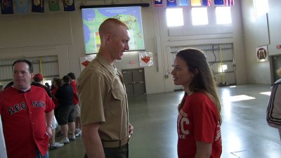 She looks up to her Marine