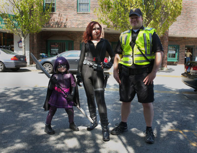 Officer Josh, Black Widow and Hit Girl!