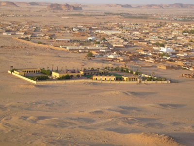 Nubian Rest House, Karima, from Jebel Barkal