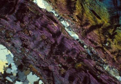 Schist Thin Section - Cross Polarizers