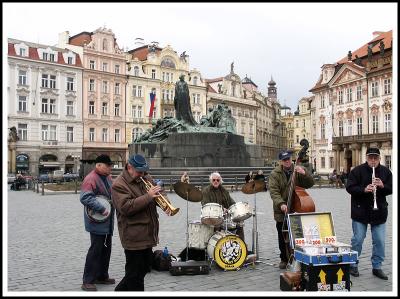 Jazz musicians in Old Town Square